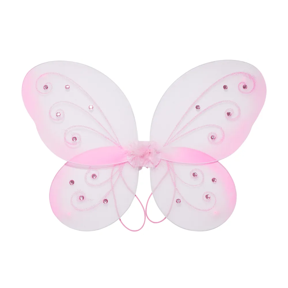 Kid Girls Fairy Butterfly Prop, Foldable Rhinestones Clothes Accessory