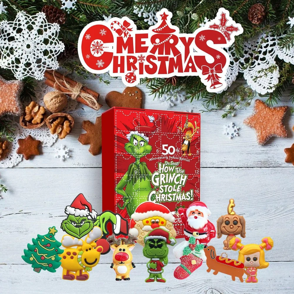 Christmas Advent Calendar 2023,24 Grinch Toys For 3 4 5 6 7 8 Year-Old Boys Girls Kids Toddlers,Creative Christmas Gift For Boys Girls