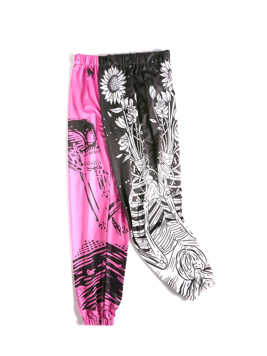 Female Trousers, Floral Print High Elastic Waist Long Harem Pants