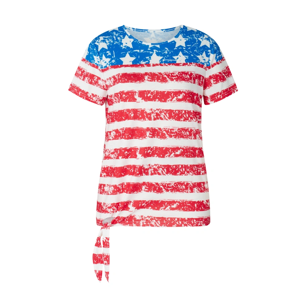 Parent-child Summer Short Sleeve O Neck Star Striped T-shirt