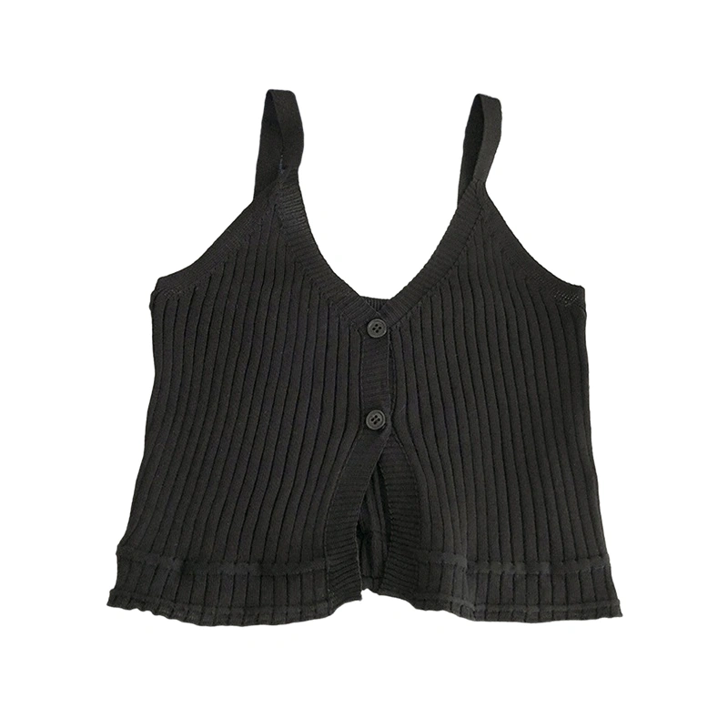 Women's Crop Tank Tops, Sleeveless V-Neck Summer Knitted Sling Vest