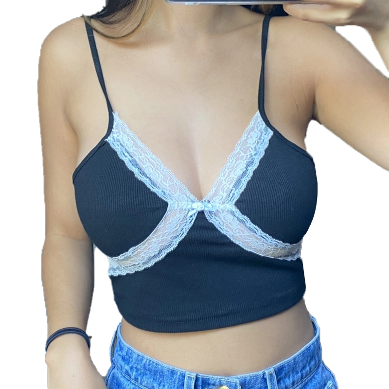 Women's Camisole, V-neck Lace Sling Patchwork Underwear for Female