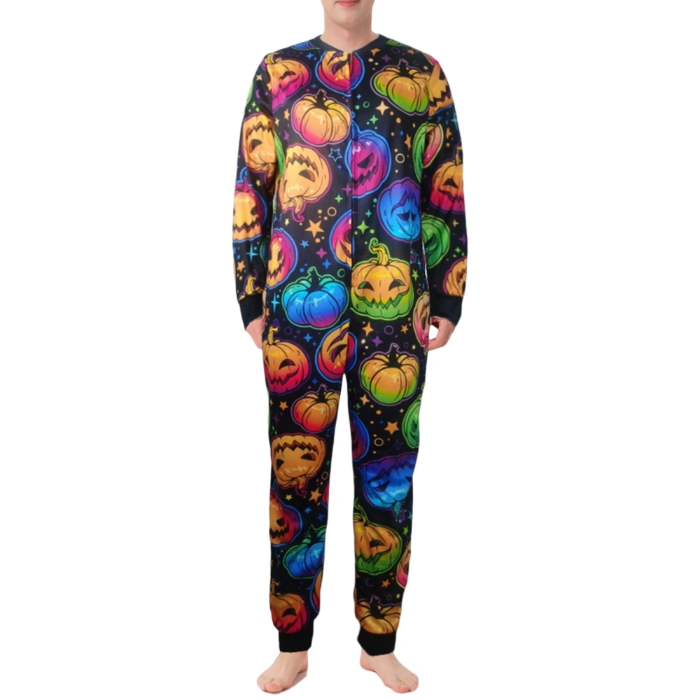 Family Matching Halloween Pajamas Pumpkin Print Long Sleeve Romper 