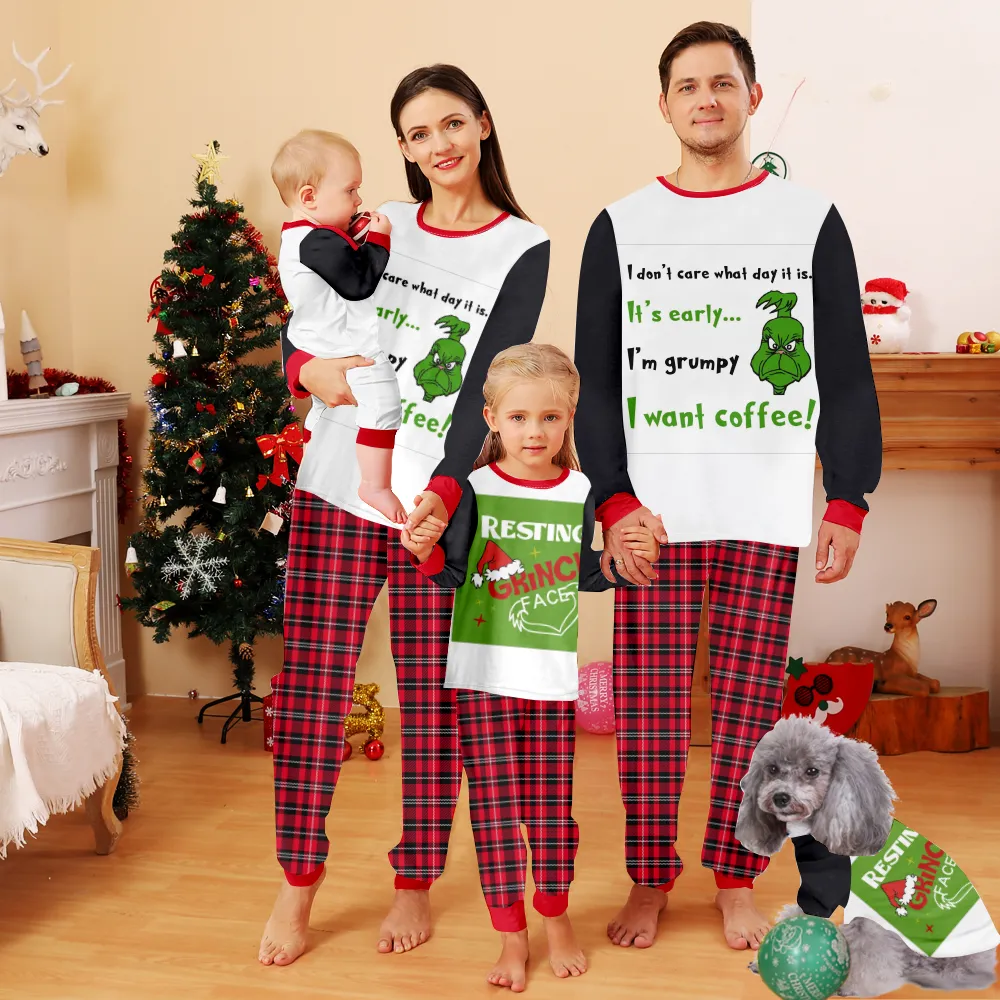 Dr. Seuss Grinch Christmas Pajamas,Pijama Navidad,Family Pajamas Matching Sets Christmas