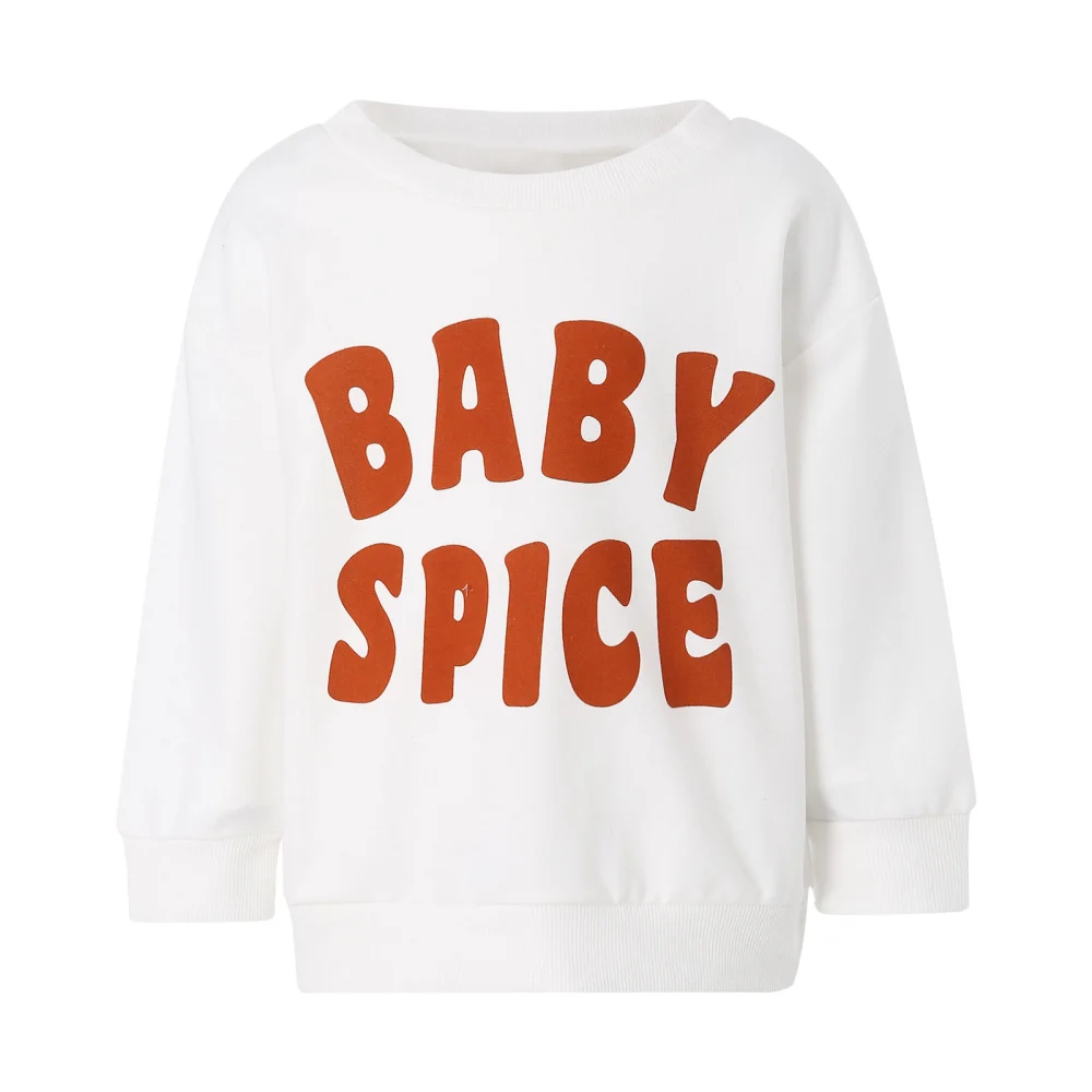 Mother-Kid Fall Sweatshirt, Letters Print O-Neck Long Sleeves Jumper