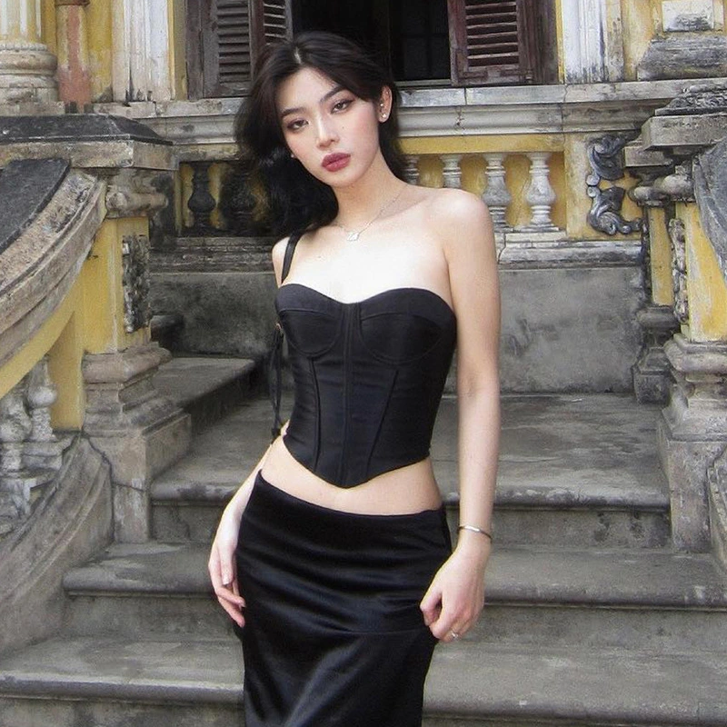 Women Tube Top, Strapless Backless Solid Slim Fit Summer Ladies Vest