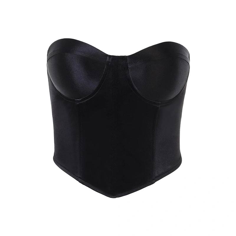 Women Tube Top, Strapless Backless Solid Slim Fit Summer Ladies Vest