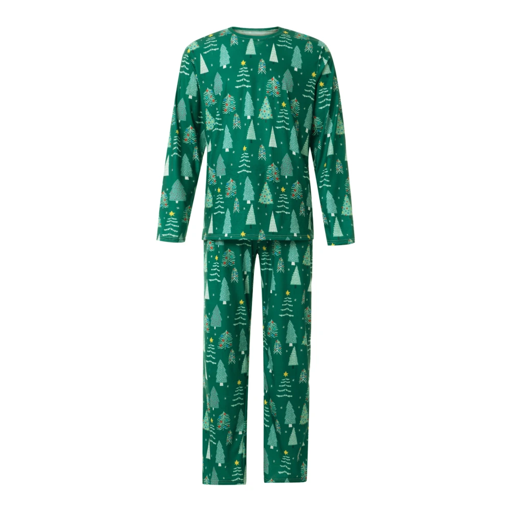 Family Matching Clothes Sleepwear Long-Sleeved Tops + Trousers 