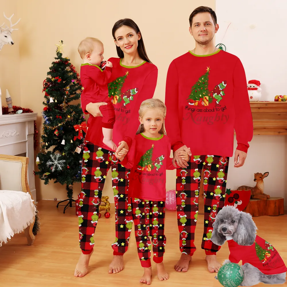 Christmas Grinch Pajamas,Pijamas NavideñAs FamiliaresChristmas Pajama Sets For Family