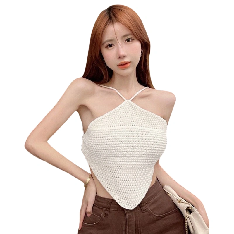 Women's Solid Color Sleeveless Backless Irregular Hem Camisole