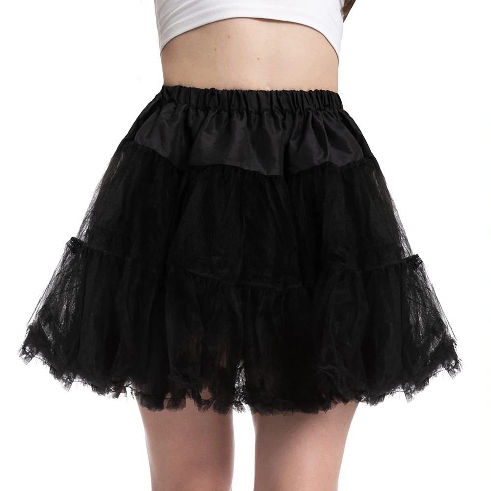 Women's Mesh Half Dress Layered Mesh Ruffle Summer Dance Skirt