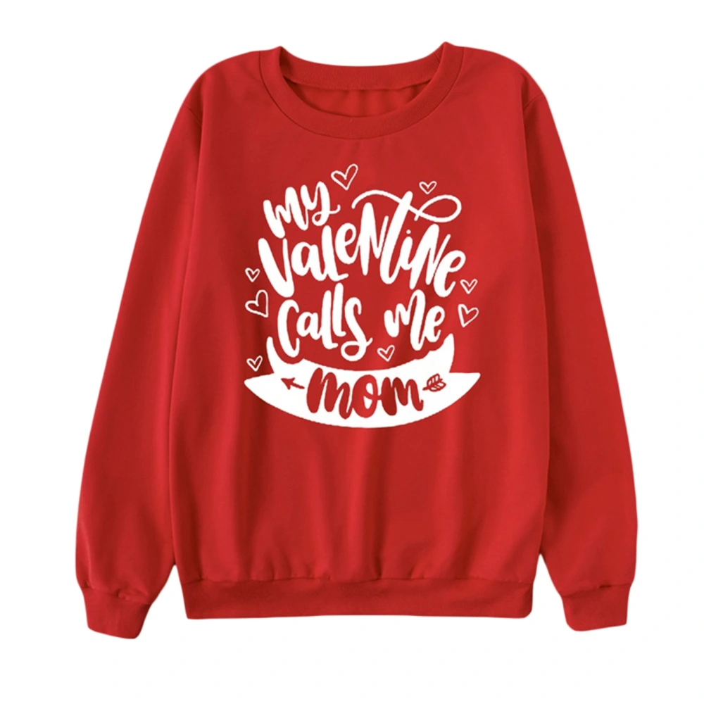 Mommy and Me Valentine’s Day Outfits, Heart Letter Print Pullovers