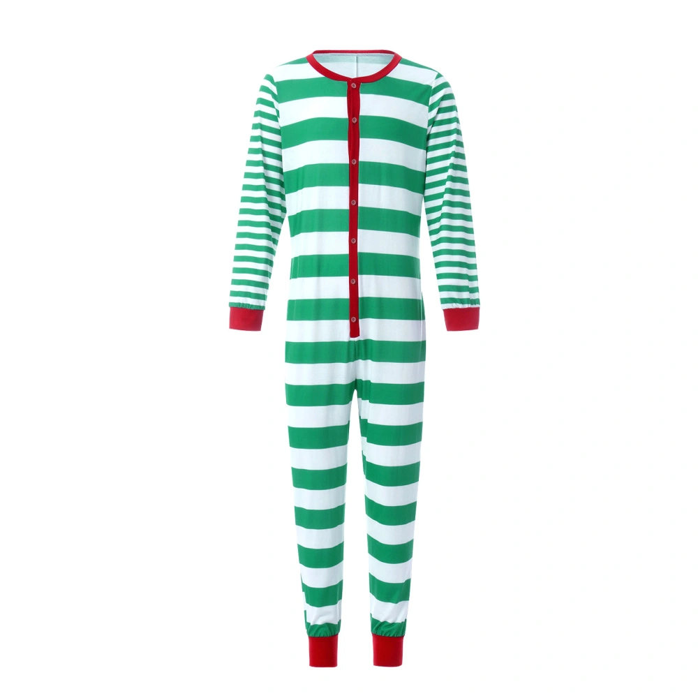 Fashion Stripe Printing Round Neck Parent-child One-piece Pajamas