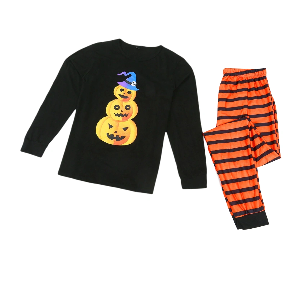 Halloween Parent-Child Outfit, Long Sleeve Tops+Stripe Long Pants