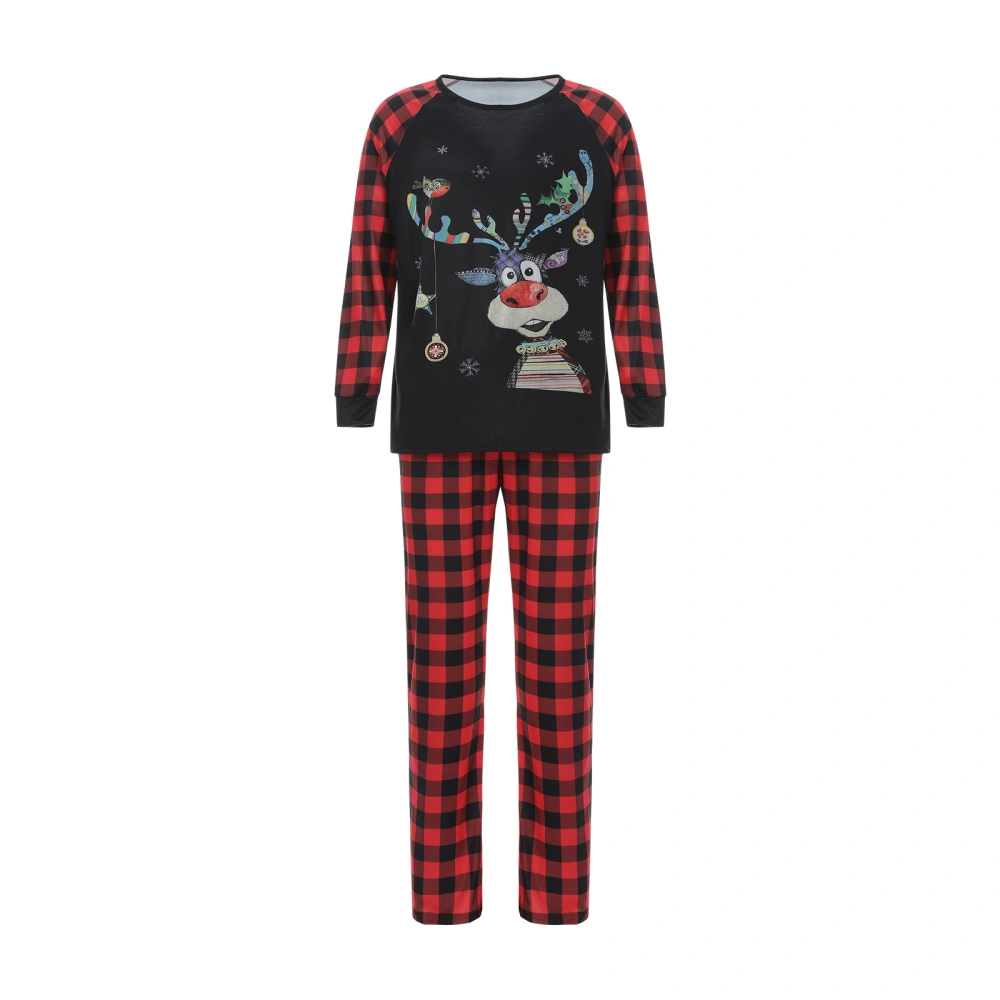 Family Matching Pajamas, Christmas Theme with Cartoon Elk Pattern