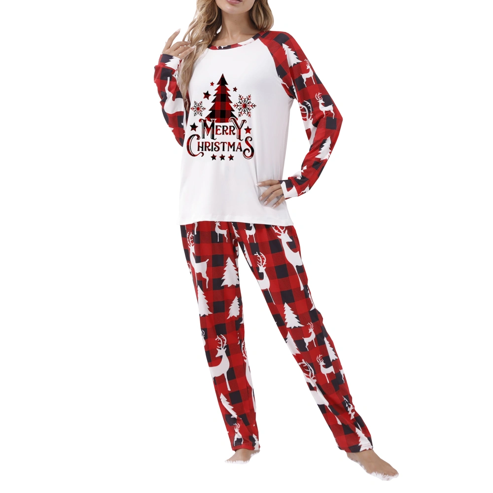 Parent-Child Christmas Nightclothes Tops+ Trousers Suit/ Romper 