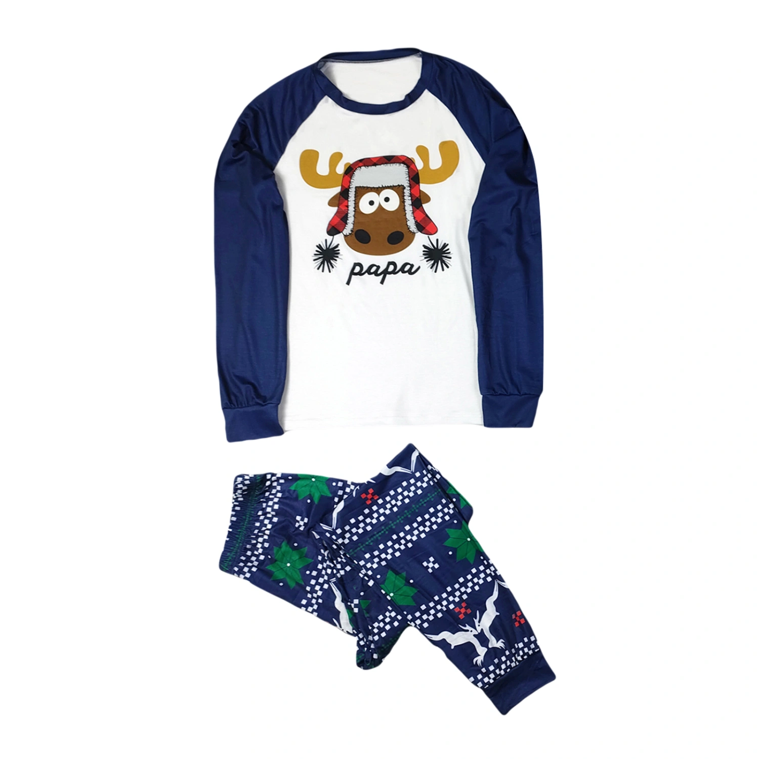 Parent-Child Christmas Nightclothes Tops+ Trousers/ Baby Romper 