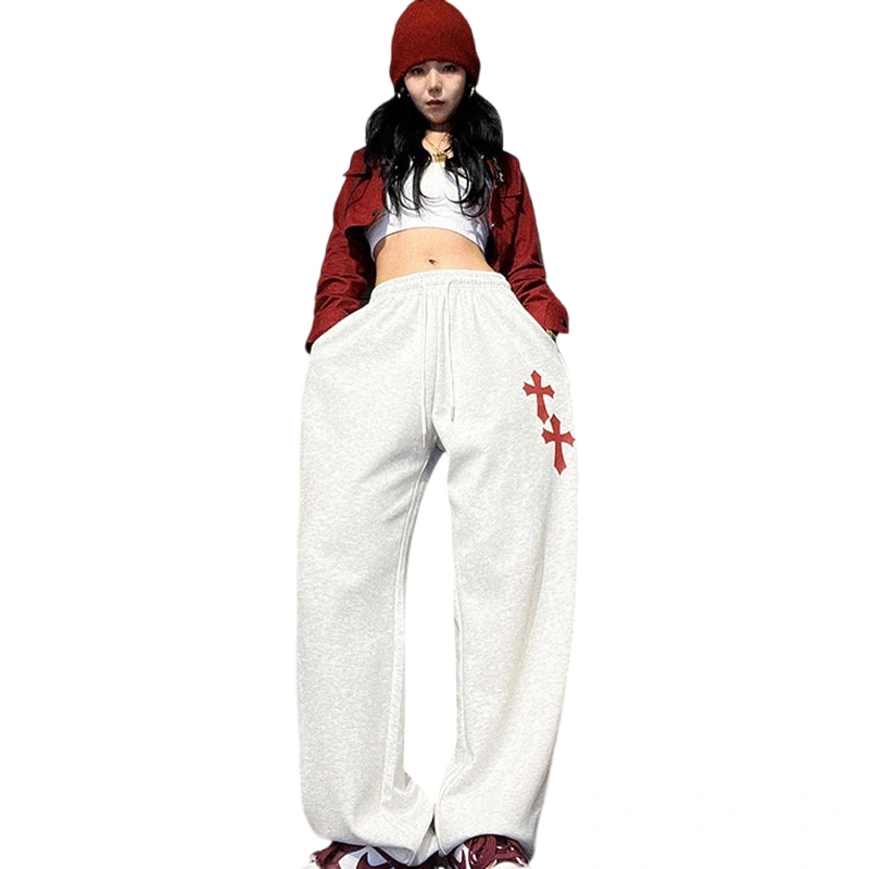 Women's Dance Pants Cross Print Drawstring Athletic Jogger Trousers