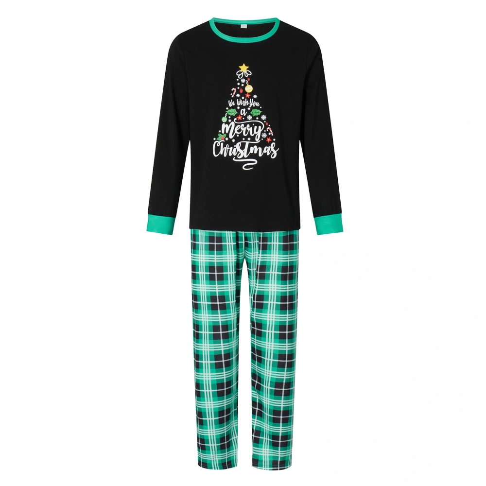 Family Matching Christmas Pajamas, Letter & Leaf Print Sleepwear