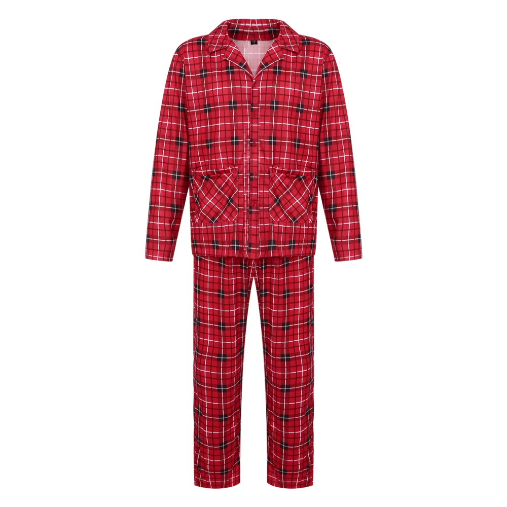 Christmas Family Pajamas, Plaid Pattern Elastic Waist Celebration