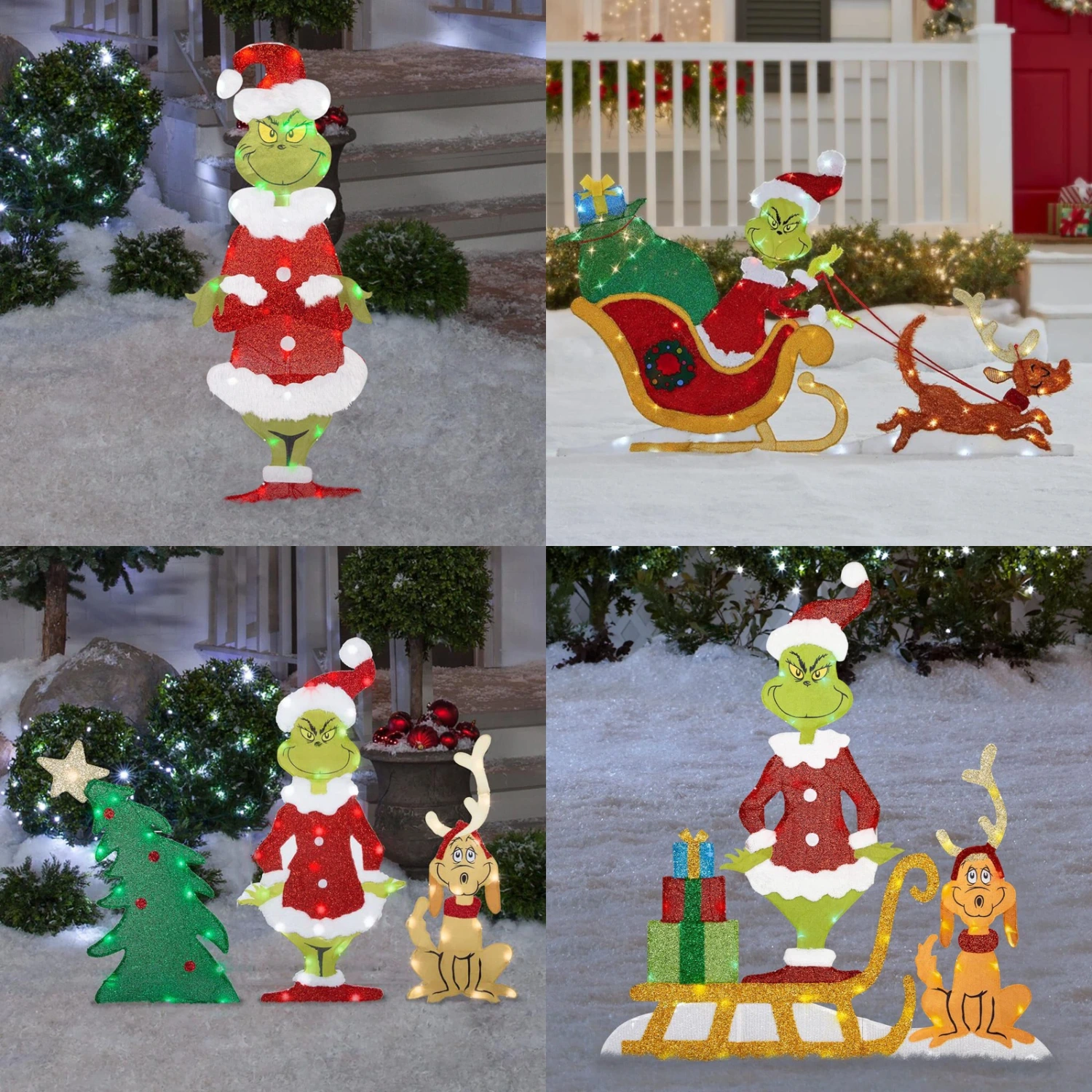 Grinch Christmas Lighting,Home Lighting Acrylic Christmas Decorations LED Lights Outdoor Yard Decoration,A