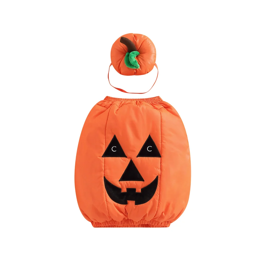 Baby Cosplay Outfit Smiley Pumpkin Costumes and Hat for Halloween