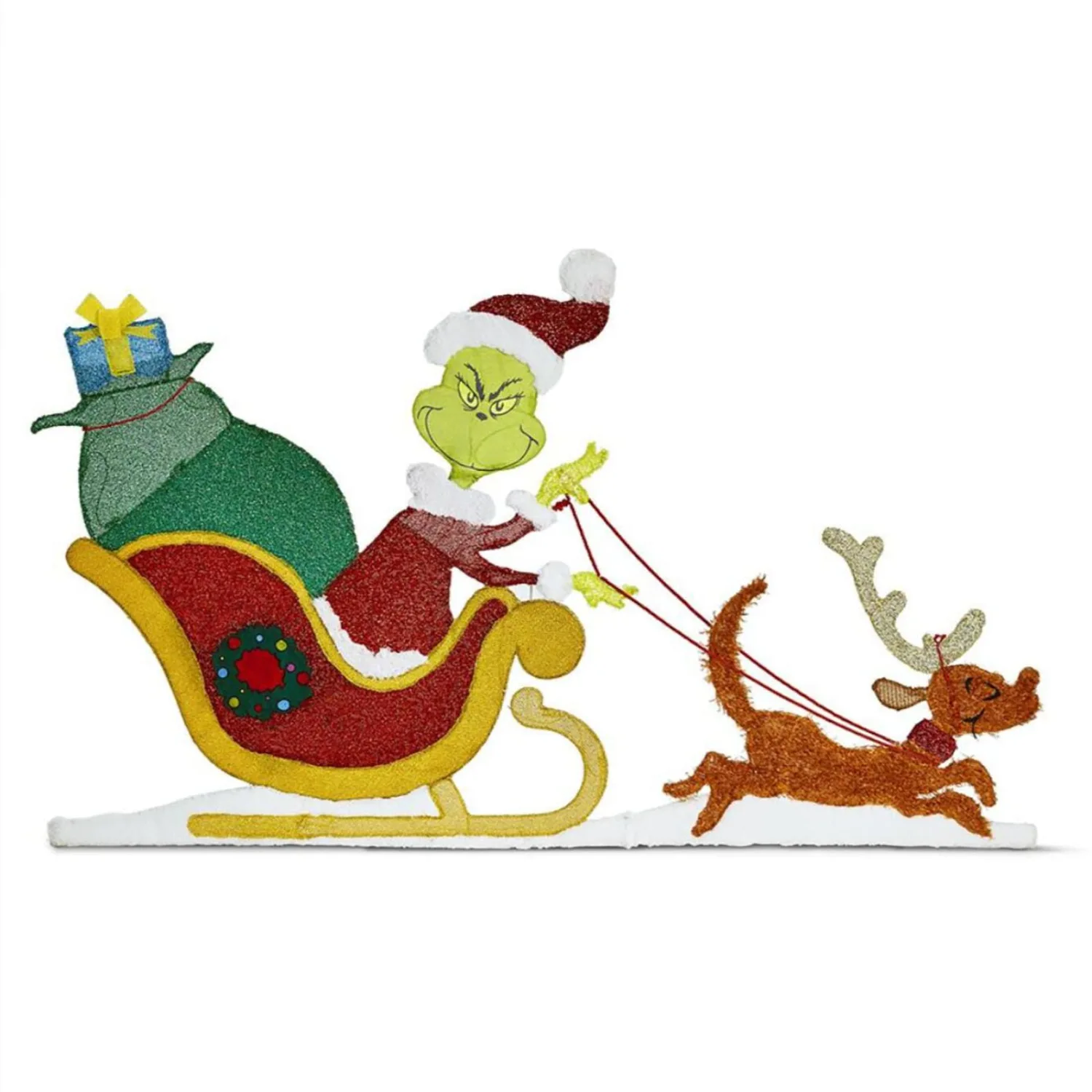 Grinch Christmas Lighting Yard Sign,Grinch Lighting Acrylic Christmas Decorations LED Lights Outdoor Yard Decoration,D