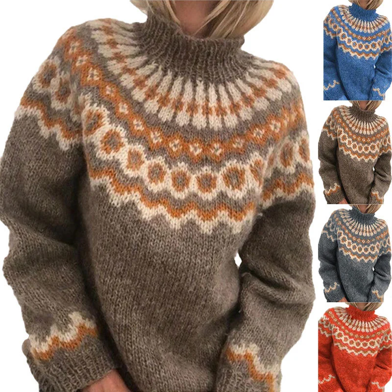 NEW Winter Women's Knitted Turtleneck Pullover Long Sleeve Thick Sweater Plus Size Tops