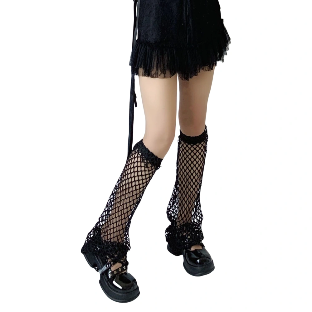 Women's Fishnet Leg Warmers Solid Color Leg Sleeves for Party