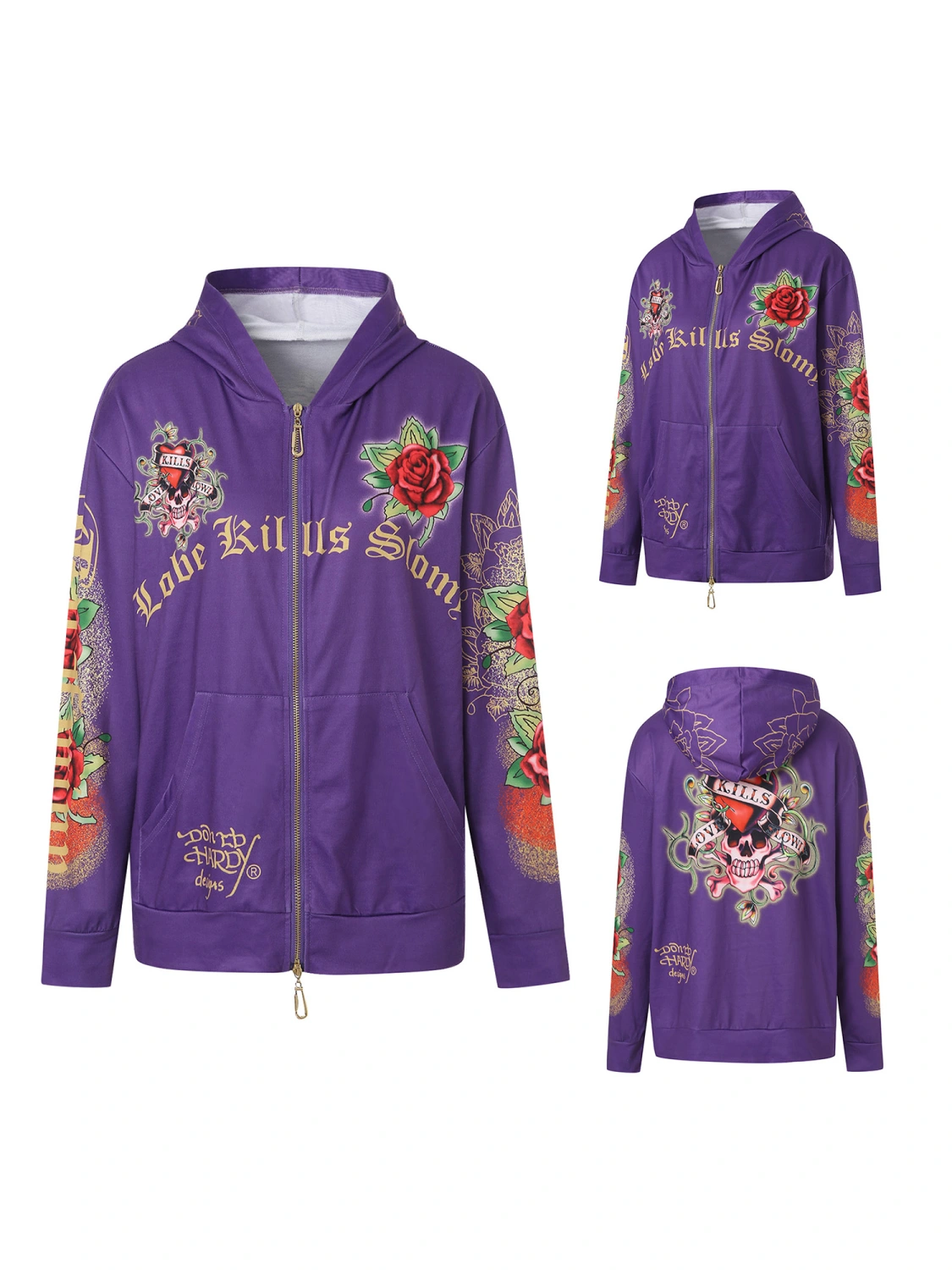 Women Hooded Jacket with Kangaroo Pocket, Exotic Style Clothing