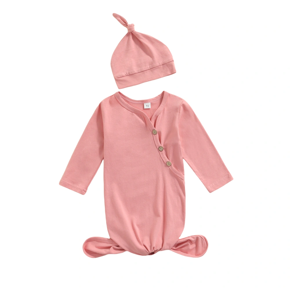 Baby Sleep Sack Set, Solid Color V-neck Sleeping Bag+Pointed Hat