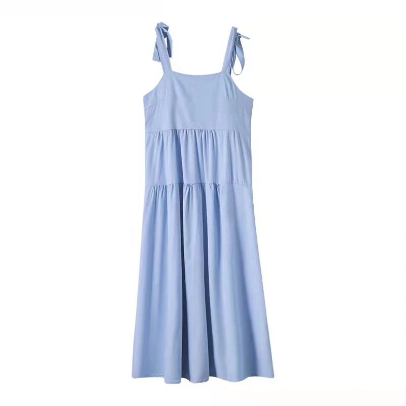 Women Sleeveless Princess Dress Sweet Summer Loose Bow Strap Dress