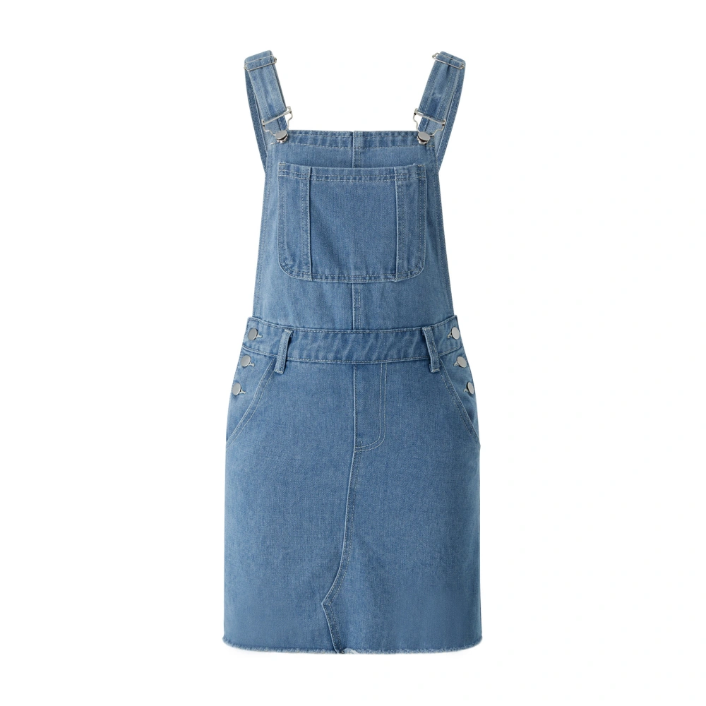 Women Summer Denim Dress, Solid Color/Camouflage/Flag Suspender Skirt