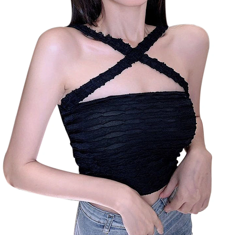 Women Crop Tops, Solid Sleeveless Backless Slim Fit Tank Tops