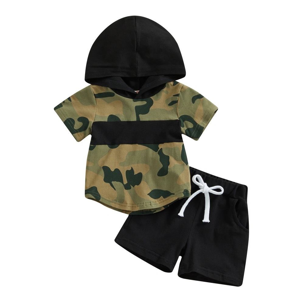 Infant Boys Summer Clothes Outfits Camouflage Tops and Shorts Suit