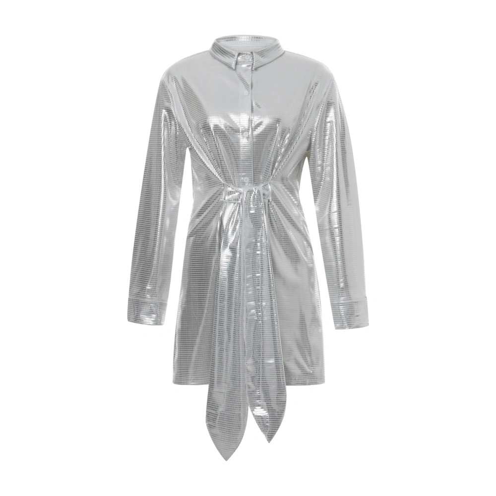 Women Club Evening Party Dress V-Neck Sequin Long Sleeve Mini Dress