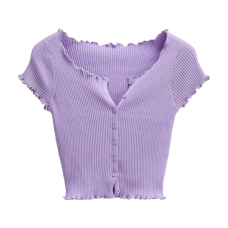 Women Cardigan Tops, Solid  Cap Sleeve Round Neck Knitted Tops