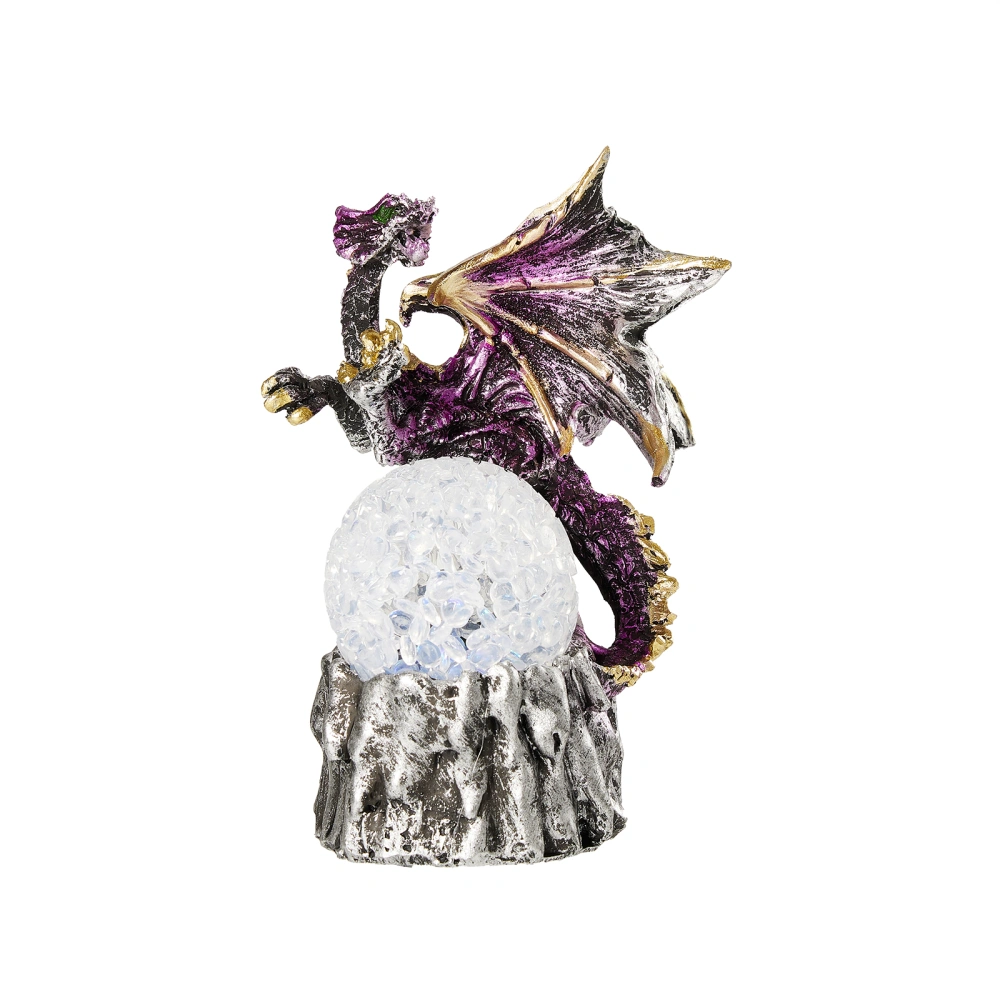 Light Up Dragon Statues, Dragon Figurine On Sparkling Crystal Ball