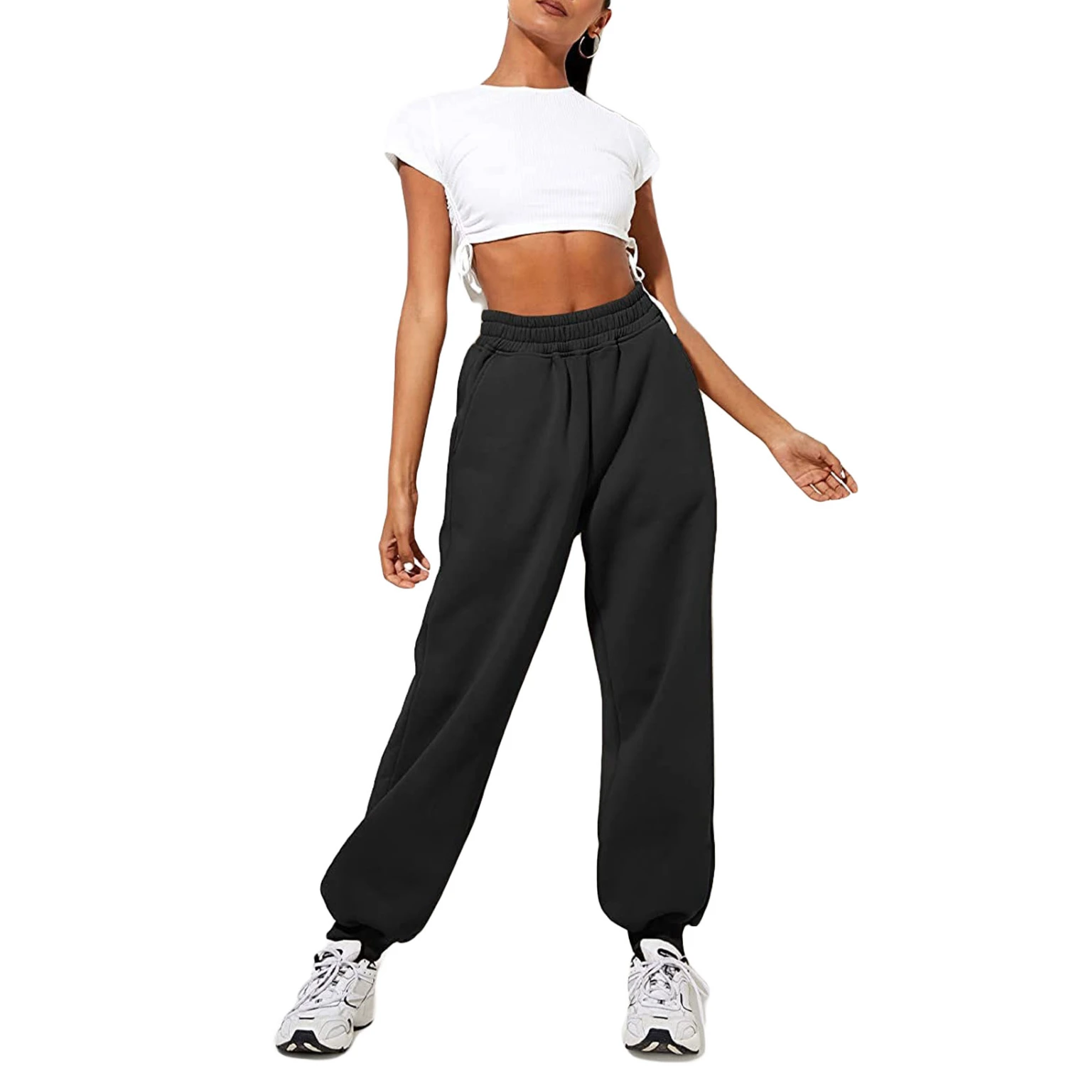 Women Young Girl Sports Style Beam Feet Pant Casual Sweatpants