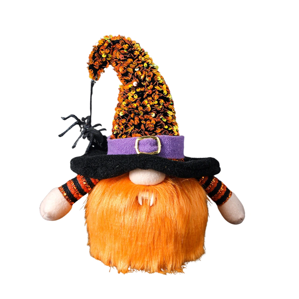 Halloween Gnome Light with Sequin Decoration, Handmade Swedish