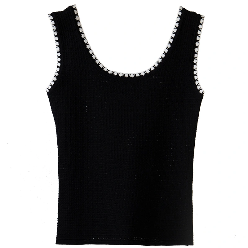 Women's Tank Tops, U-Neck Sleeveless Wide Strap Knitted Vest