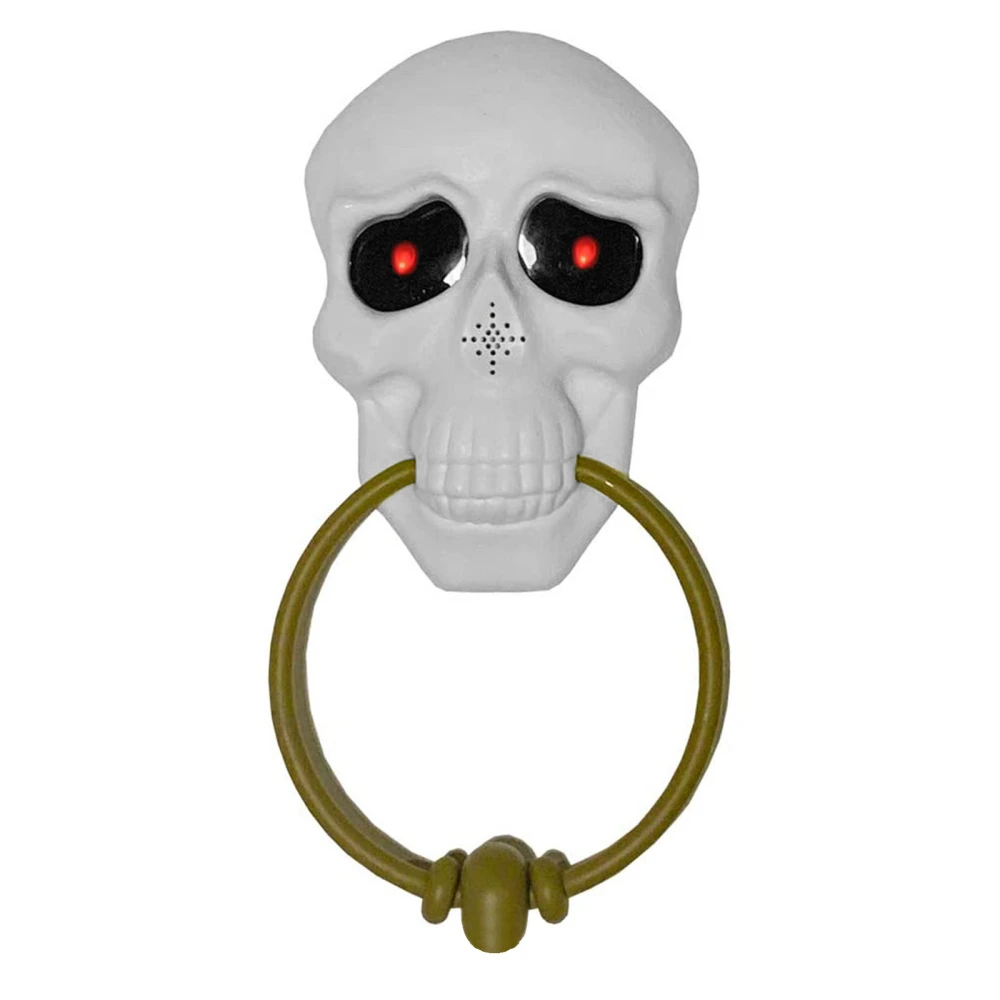 Halloween Skull Doorbell with Glowing Eyes, Scary Atmosphere