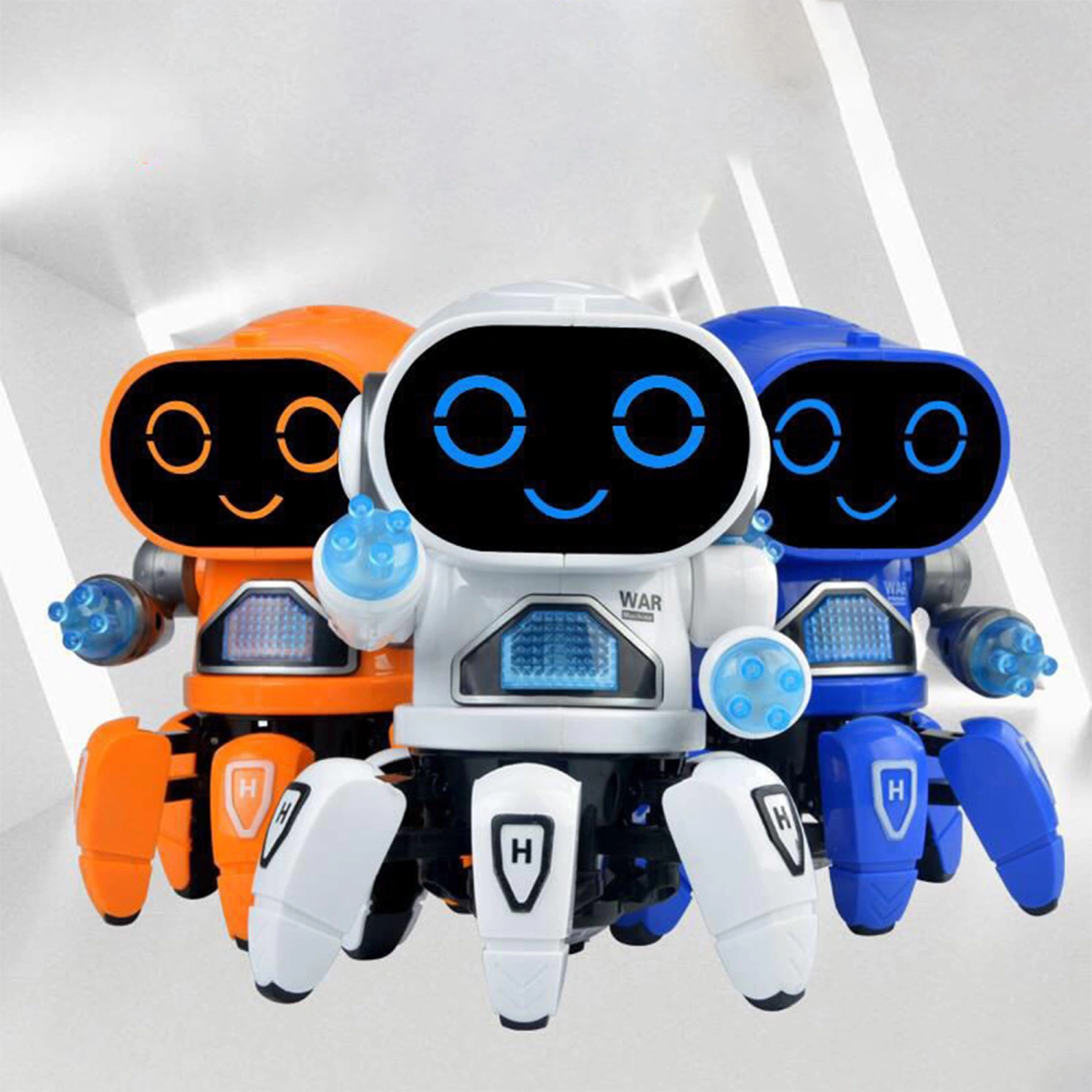 Hexapod Robot Toy with Cool Lighting, Dynamic Music, 360° Rotation