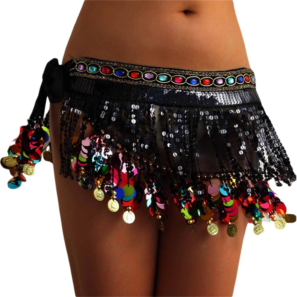 Women's Skirt, Sequin Tassel High Waist Bandage Mini Skirt for Beach