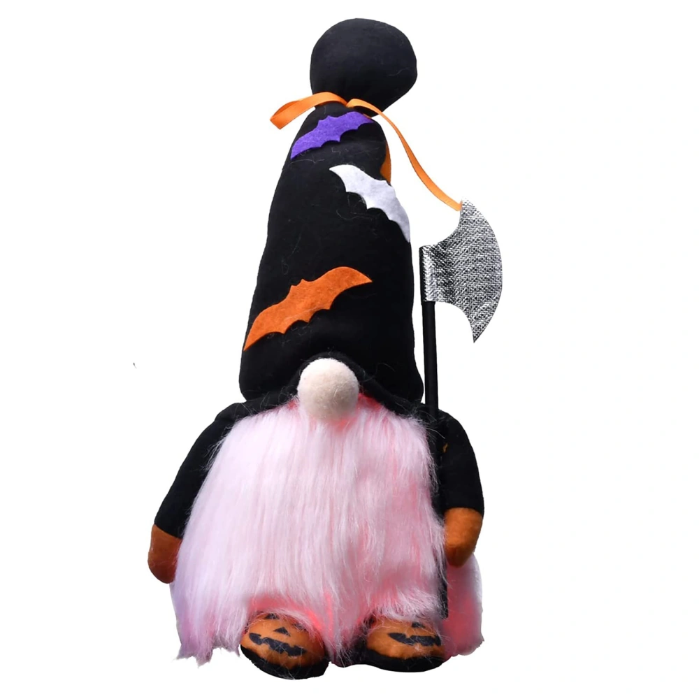 Halloween Gnome Doll with Lighting, Sickle / Axe Mini Decoration