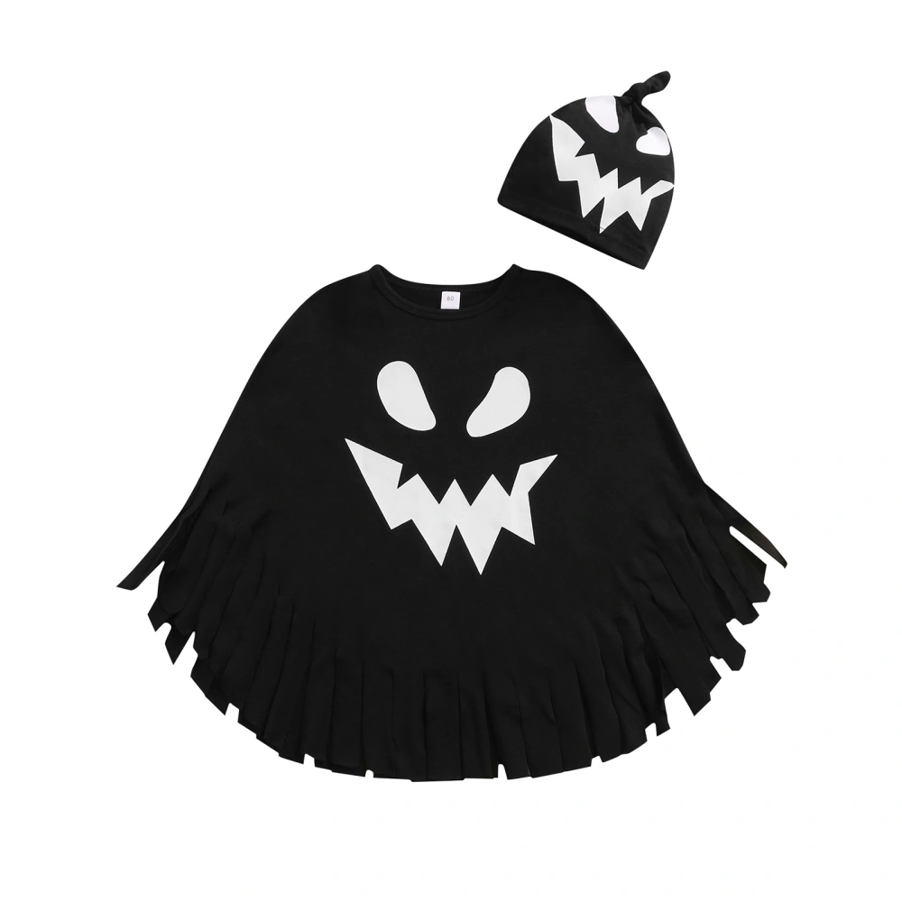 Halloween Baby Cloak, Black Ghost Face Tassel Tops Cloak Ghost Hat