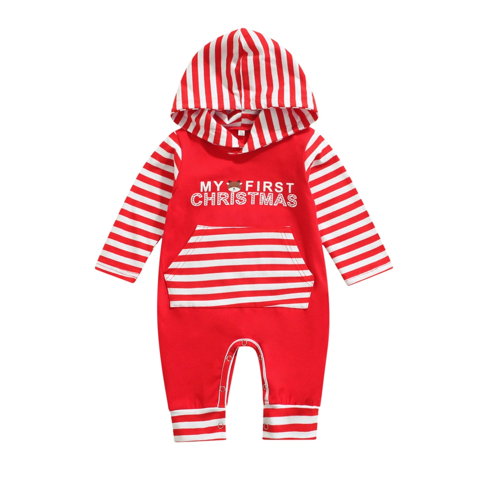 Baby Hooded Romper, Long Sleeve Long Pants Printed Bodysuit