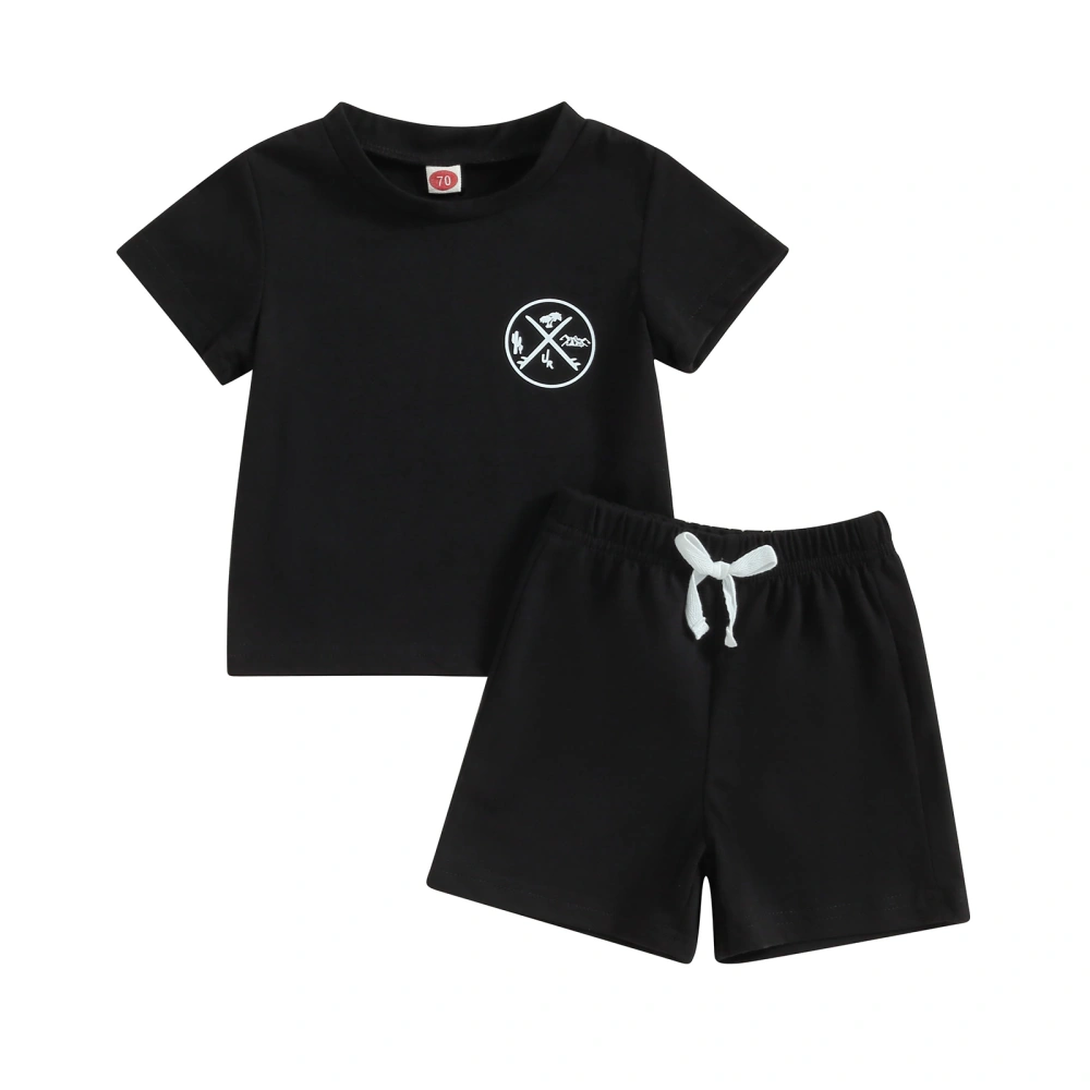 Baby Boys 2 Piece Outfits Letter Print Short Sleeve T-Shirt and Shorts