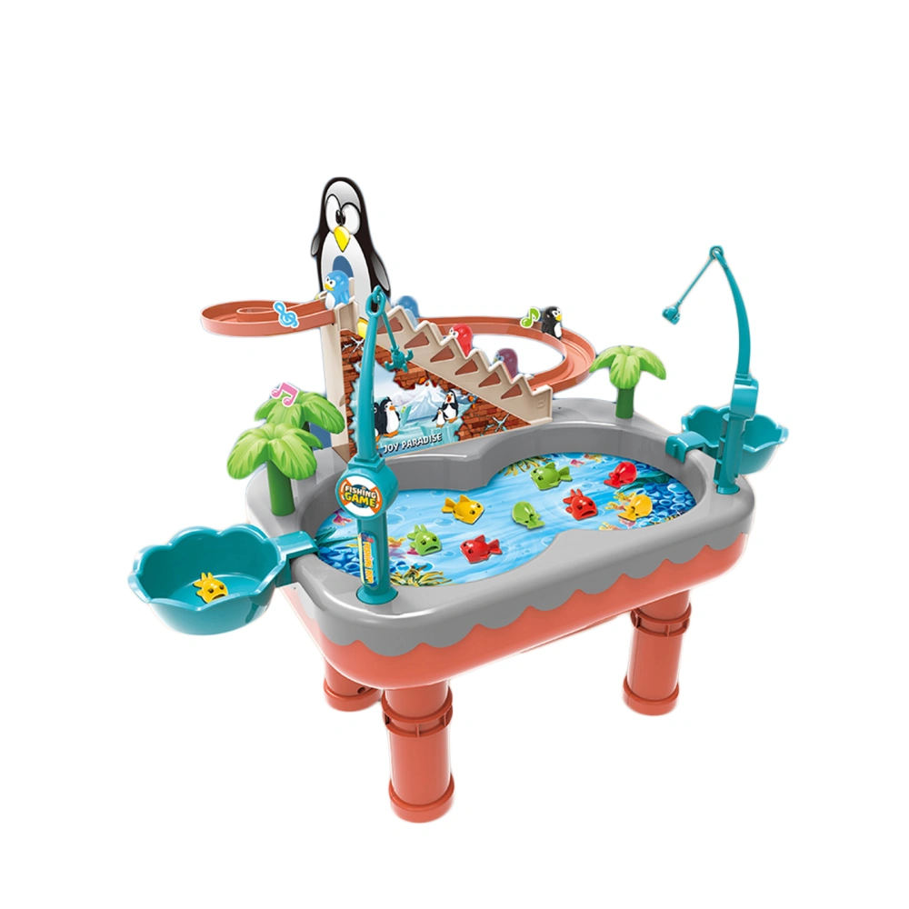 Penguin Slide Toy, 2 in 1 Magnetic Fishing Climbing Stairs Tool