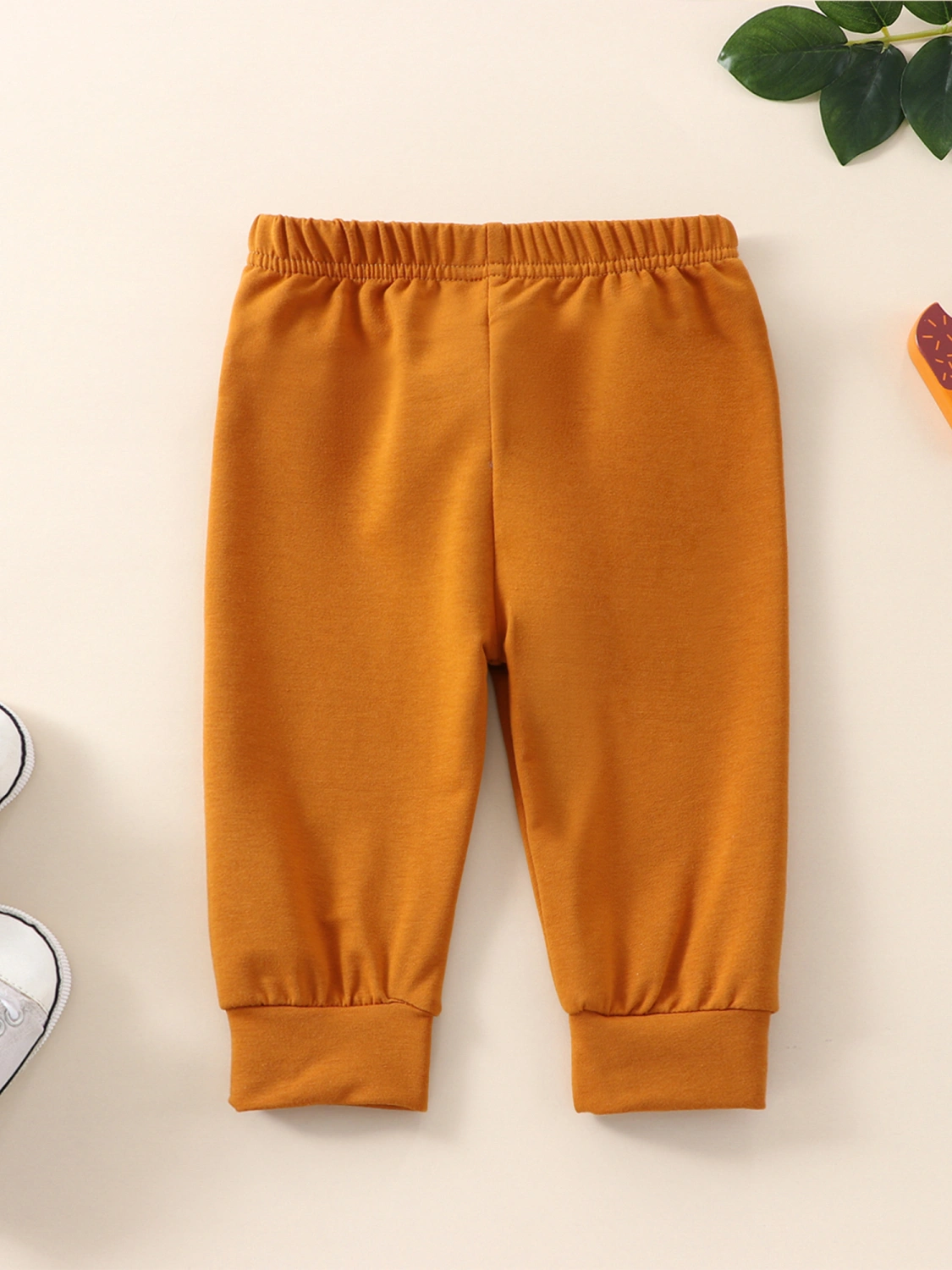 Baby Girls Boys Autumn Solid Color Elastic Band Bobble Loose Trousers